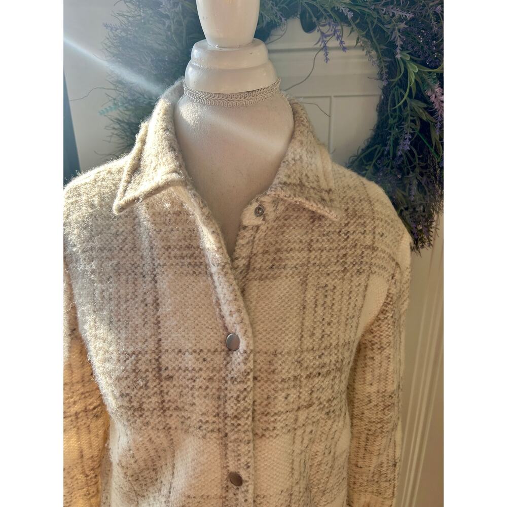 BB Dakota by Steve Madden Plaid Button Down Shirt Jacket Shacket Coatigan Small